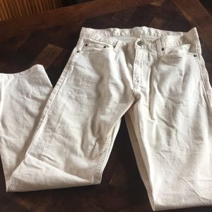 Slim Straight cream colored jeans
